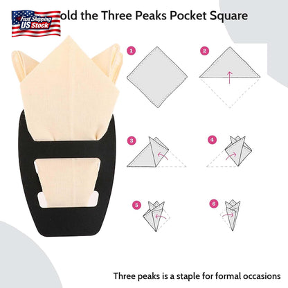 WLLHYF 2 Pack Assorted Pocket Square Holder for Men Prefolded Silk Square Scarf