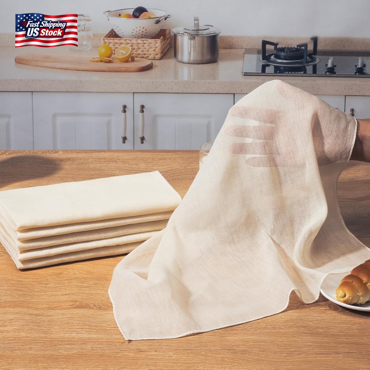 6PCS Cheese Cloth 20X20 Inch Grade 100 Unbleached Cotton Straining Cloth Reusabl