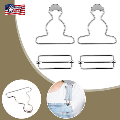 👖 2 Pairs Overall Buckles Replacement – No-Sew Adjustable Jean Overall Clasps