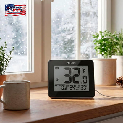 Taylor Wired Digital Indoor Outdoor Thermometer with LED Display, Wired Probe Se