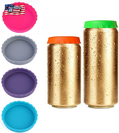 🥤 6 Pack Silicone Soda Can Lids – Reusable Bpa-Free Can Covers for Drinks, Beer