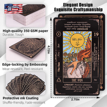 Tarot Cards for Beginners, Classic Tarot Deck with Meanings, Durable Cards With