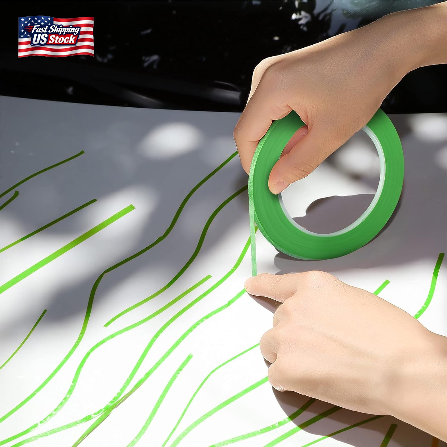 Epakh 4 Pack Painters Tape, Pinstripe Masking Tapes in 1/16, 1/8, 1/4 and 1/2 In