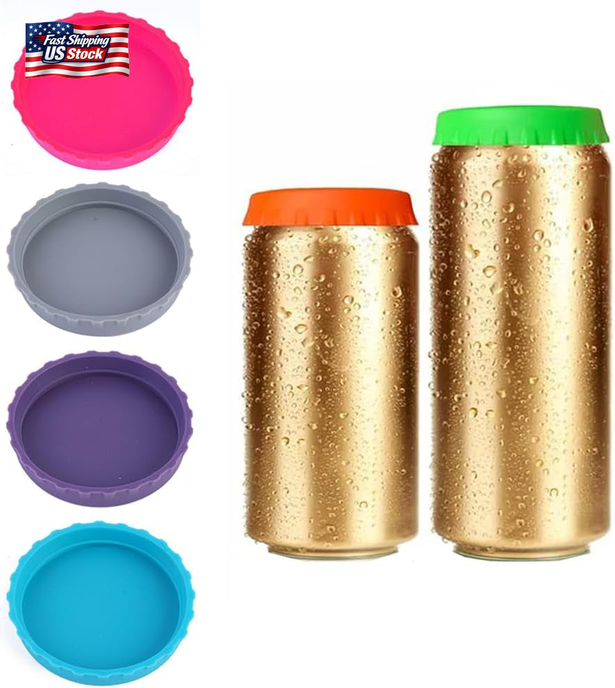 🥤 6 Pack Silicone Soda Can Lids – Reusable Bpa-Free Can Covers for Drinks, Beer