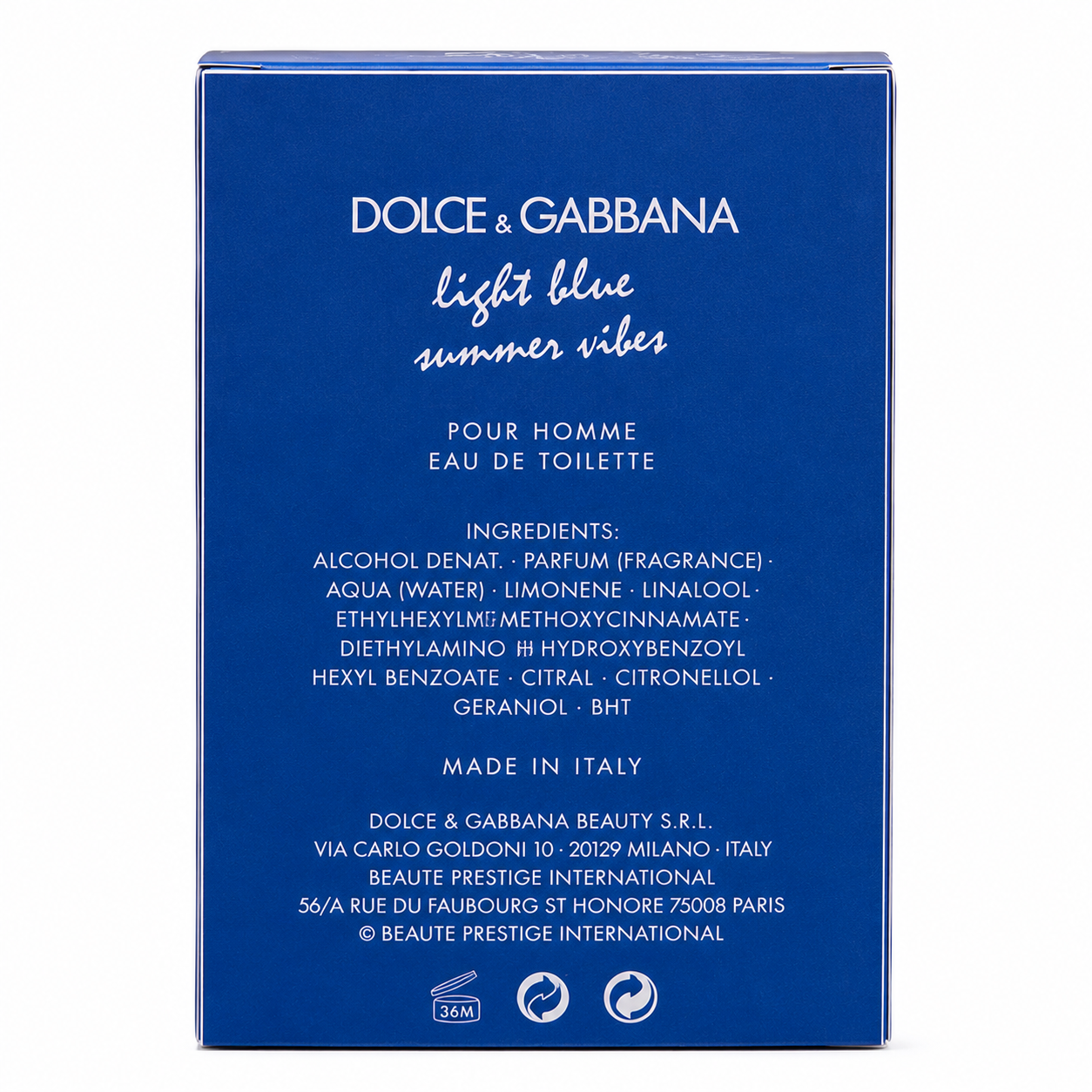 Dolce & Gabbana Light Blue Summer Vibes Pour Homme EDT 125Ml 4.2Oz Men’S Cologne